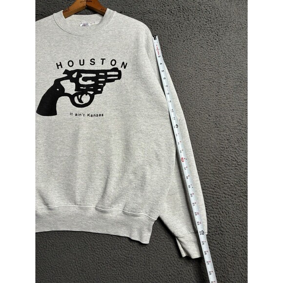 Vintage 90s Houston This Ain’t Kansas Gun Crewneck Sweatshirt Men’s XL USA Made - Picture 11 of 12